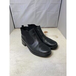 Santana Canada Black Leather Women's Slip-on Low Boots - 6M